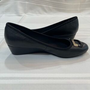 Bandolino Black Flats with Gold Buckle